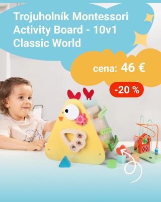 🧩 Montessori Activity Board – Trojuholník 10 v 1 Perfektná hračka pre zvedavé deti od ~18 mesiacov! Tento drevený...