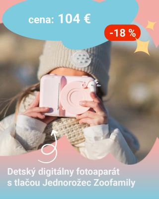 📸✨ Zachyťte detský svet tak, ako ho vidia oni! Naša detská kamera s tlačou Zoofamily Jednorožec premení každé...